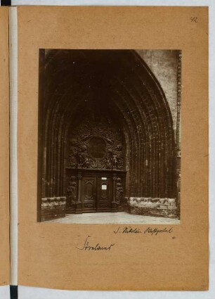 Nikolaikirche, Stralsund: Ansicht Westportal (aus: Skizzen- und Fotoalbum 25)
