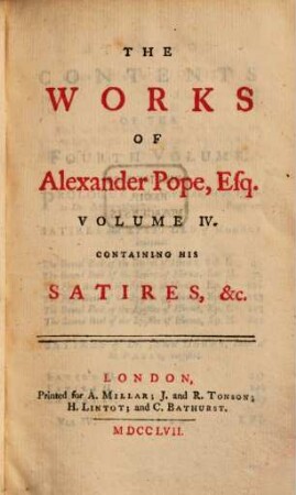 The Works of Alexander Pope. 4