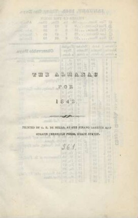 1843, App.: The Directory for the incorporated settlements of Prince of Wales Island, Singapore and Malacca