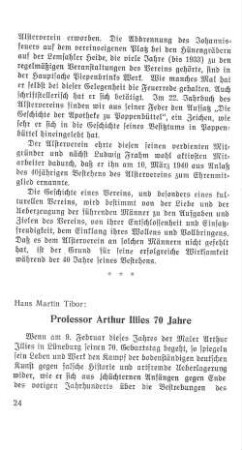 Professor Arthur Illies 70 Jahre