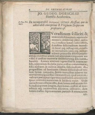 Jo. Georg. Dorschæi Homilia Academica, De incomparabili επισκιασμω virtutis Altissimi, quo in admirabili conceptione B. Virginem Deiparam prosecutus est.