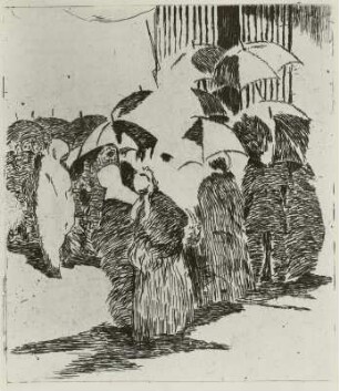 Frauen mit Regenschirmen