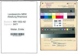 Entnazifizierung Emilie Weber, geb. 17.12.1912 (Staedt.Angest.)