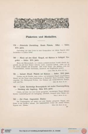 Plaketten und Medaillen (Nr. 779-803)