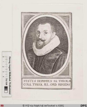 Bildnis Festus (eig. Fetse od. Fetzo Homminga) Hommius