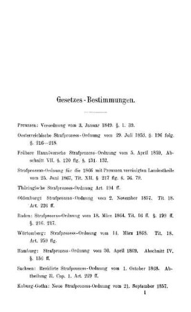 Gesetzes-Bestimmungen.