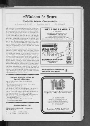 Spielplan Februar 1981