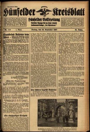 Erste Ausgabe vom Freitag, den 24. September 1937.