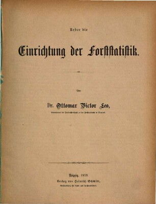 Forstliche Blätter. Supplement : Zeitschrift für Forst- u. Jagdwesen. 2, 2. 1873
