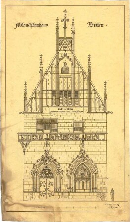 Billing, Hermann; Bretten (Baden-Württemberg), Marktplatz; Melanchthonhaus - Fassade mit Inschrift (Ansicht)