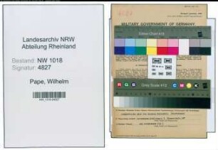 Entnazifizierung Wilhelm Pape , geb. 24.08.1912 (Kaufmaennischer Angestellter)