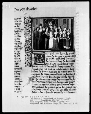 Chroniques de France — Vermählung Philipps des Kühnen mit Margareta von Flandern