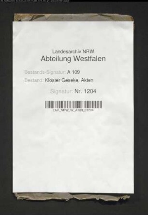 Verzeichnis der Memorien und der dazu fundierten Kapitalien.