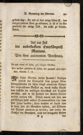21-32, Auf das Fest der unbefleckten Empfängniß Mariens.