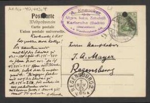 Brief von Andreas Kneucker an Anton Mayer
