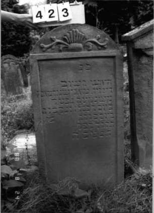 Grabstein 423 (Index: 100095367) Maße HxBxT: 120x60x10 cm: Grabstein 423
