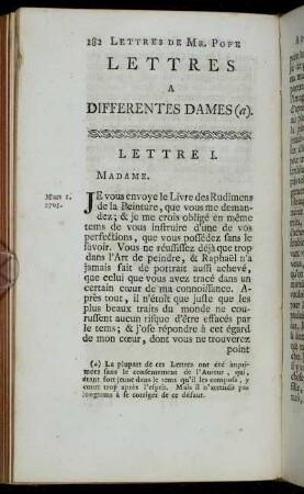 Lettres A Differentes Dames