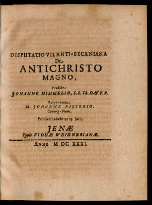 7: De Antichristo Magno