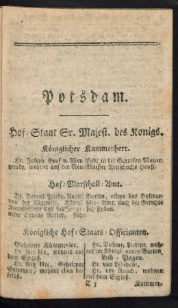 Hof-Staat Sr. Majest. des Königs