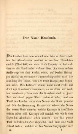 Der Name Kaschmir