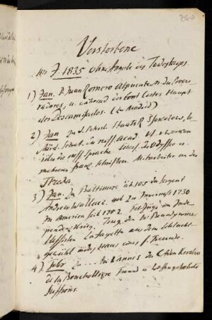 260r-265v, Verstorbene im Jahr 1835 ohne Angabe des Todestages - Verstorbene im Jahr 1836 ohne Angabe des Todestags.