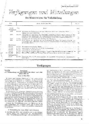 Anweisung zur Vorbereitung und zum Ablauf des Schul- und Lehrjahres 1963/64 : 24/63 vom 15. Mai 1963 ; [Verfügungen]