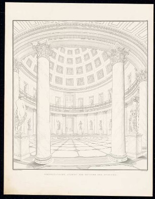 Altes Museum auf der Museumsinsel, Berlin: Perspektivische Innenansicht Rotunde (aus: Sammlung Architektonischer Entwürfe, Berlin 1858)