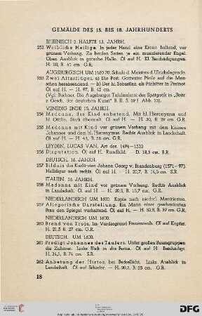 IX. Gemälde des 15.-18. Jahrh. (Nr. 252-302)