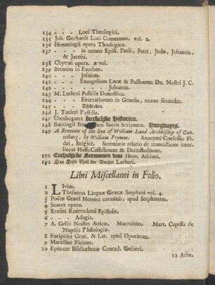 Libri Miscellanei in Folio