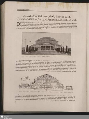 Dyckerhoff & Widmann, A.-G., Biebrich a.Rh., Dyckerhoff & Söhne, G.m.b.H., Amöneburg b. Biebrich a.Rh.