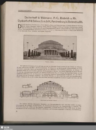 Dyckerhoff & Widmann, A.-G., Biebrich a.Rh., Dyckerhoff & Söhne, G.m.b.H., Amöneburg b. Biebrich a.Rh.
