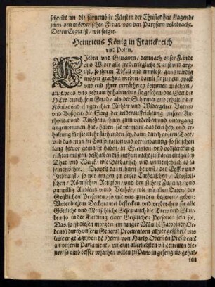 Henricus König in Franckreich und Polen.