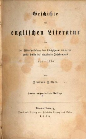 Literaturgeschichte des achtzehnten Jahrhunderts : In 3 Theilen, I