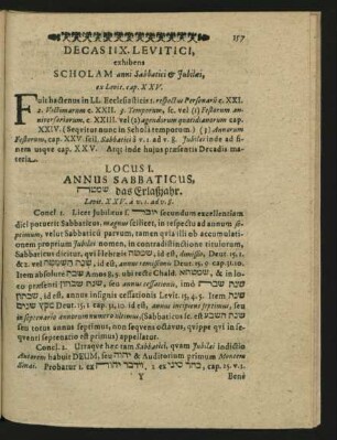Decas IIX. Levitici, exhibens Scholam anni Sabbatici & Jubilaei