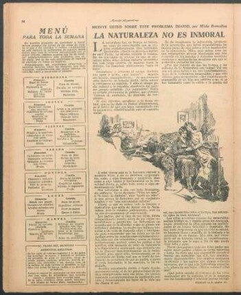 La naturaleza no es inmoral : Medite usted sobre este problema diario