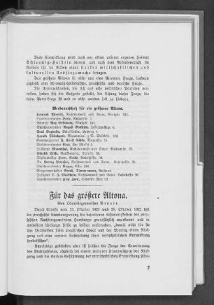 Für das größere Altona.