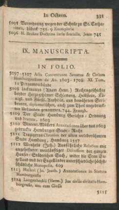 IX. Manuscripta