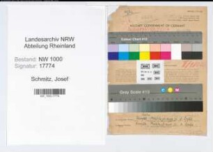 Entnazifizierung Josef Schmitz, geb. 22.11.1912 (Richter)