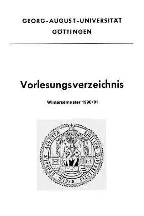 WS 1990/91: Vorlesungsverzeichnis
