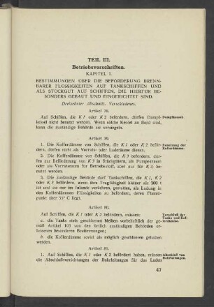 Teil III. Betriebsvorschriften