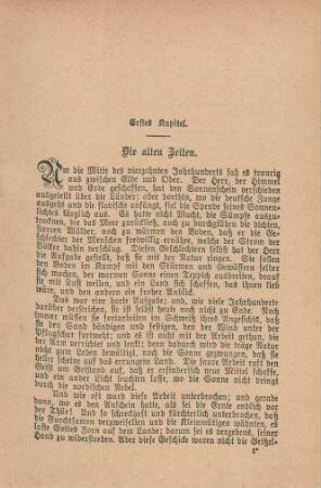 Erstes Kapitel. Die alten Zeiten