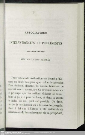 Associations Internationales Et Permanentes De Secours Aux Militaires Blessés