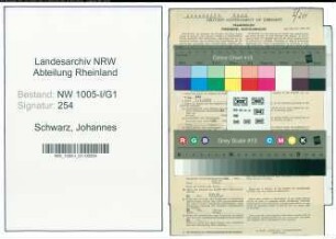 Entnazifizierung Johannes Schwarz , geb. 10.08.1908 (Techn.Angestellter)