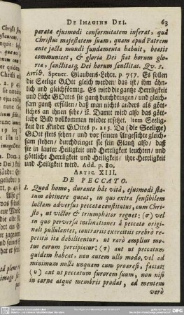 Articulus XIII. De Peccato