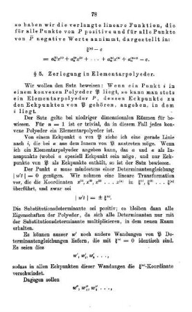 § 5. Zerlegung in Elementarpolyeder.