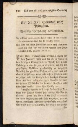 290-299, Auf den XXI. Sonntag nach Pfinsten.