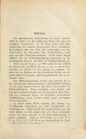 Grundzüge der Differential- und Integralrechnung, 1. Reelle Veränderliche und Functionen