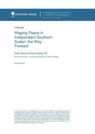 Waging peace in independent Southern Sudan : the way forward