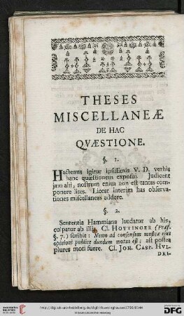 Theses miscellanea de hac quaestione