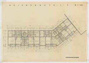 Wohnhaus Geisbergstraße 1-2 / Motzstraße 40, Berlin-Schöneberg: Grundriss Obergeschosse 1:100